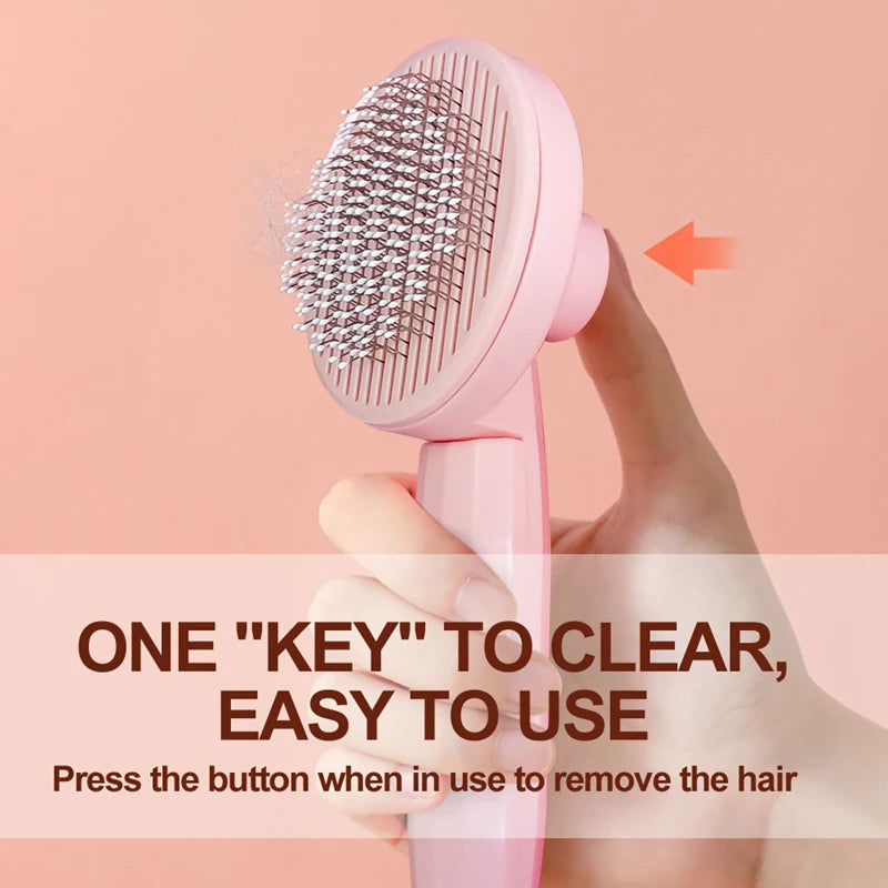 Dual-Action Pet Hair Remover Brush for Cats and Dogs