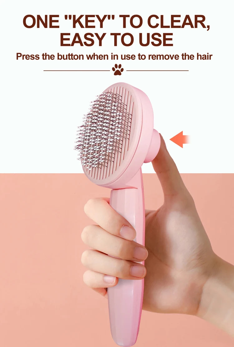 Dual-Action Pet Hair Remover Brush for Cats and Dogs