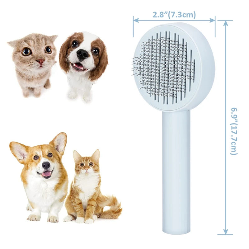 Dual-Action Pet Hair Remover Brush for Cats and Dogs