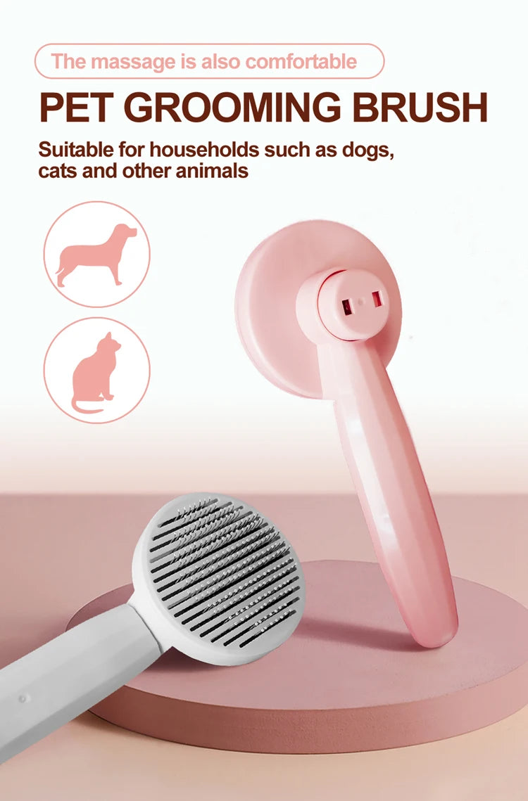 Dual-Action Pet Hair Remover Brush for Cats and Dogs